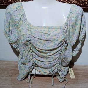 Liberty Love Rouched Flower Top Size XL